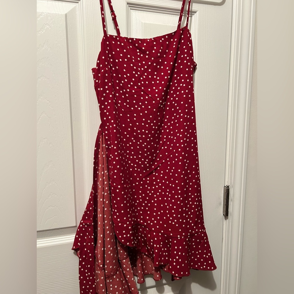 Princess Polly Scarlet Dress with White Dots